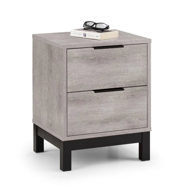 Bali Grey Oak 2 Drawer Bedside