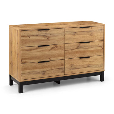 Bali Oak 6 Drawer Wide Chest