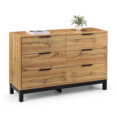 Bali Oak 6 Drawer Wide Chest