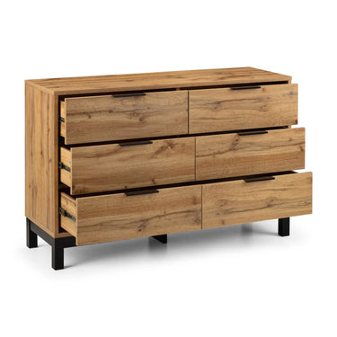 Bali Oak 6 Drawer Wide Chest