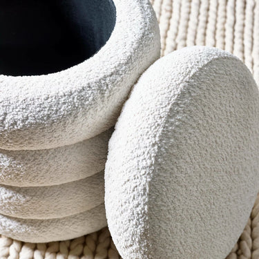 Hailey Ivory Bouclé Upholstered 40cm Storage Stool